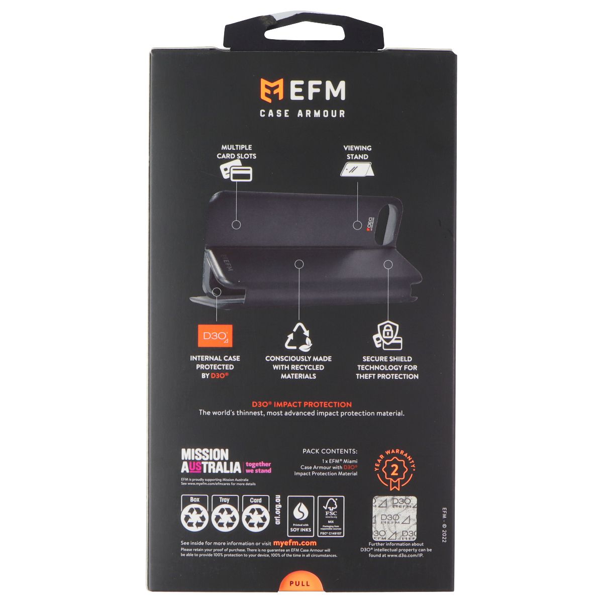 EFM Miami Series Wallet Case for Apple iPhone SE 2022/ 8 / 7 / 6 /6s - Jet Black Cell Phone - Cases, Covers & Skins EFM - Simple Cell Bulk Wholesale Pricing - USA Seller