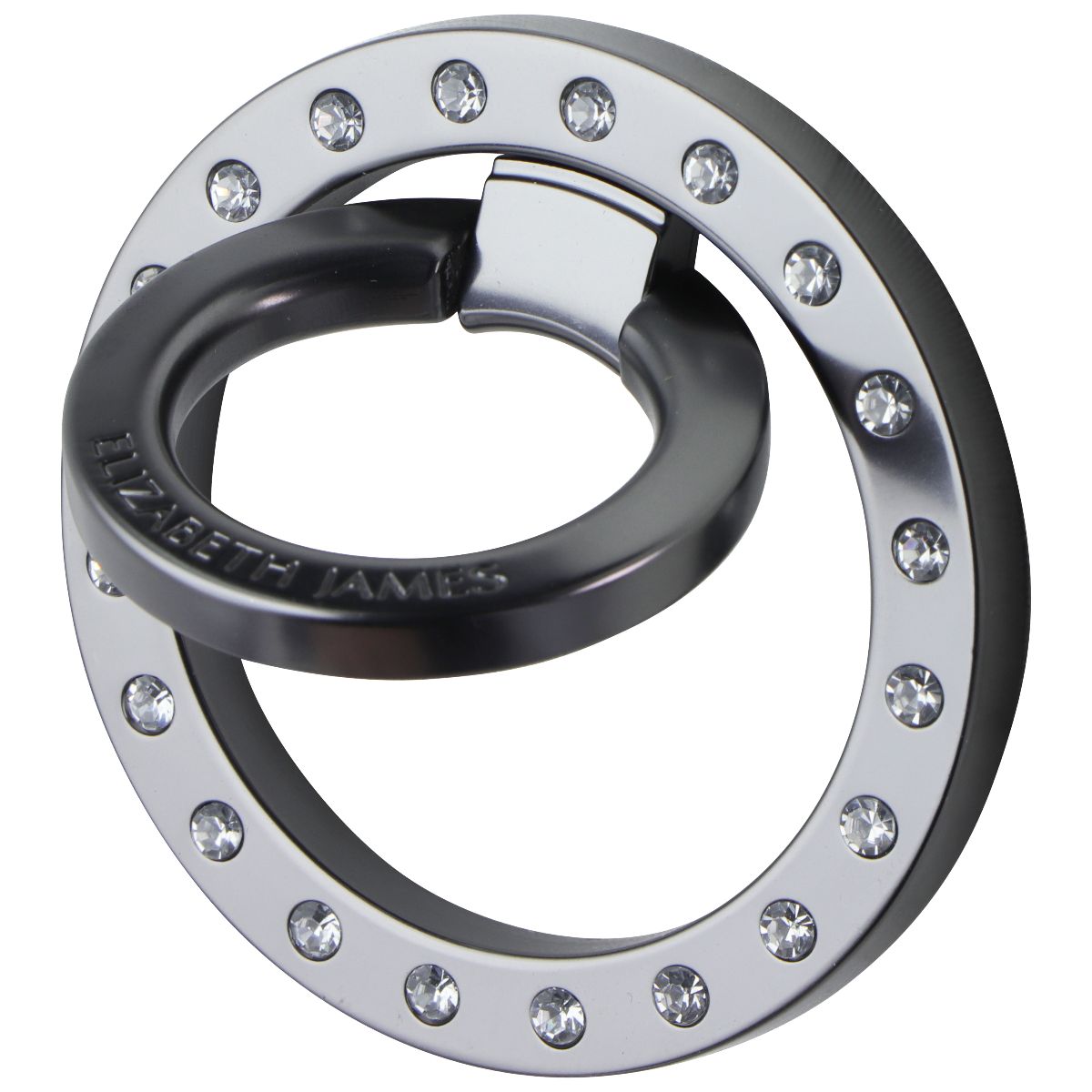 Elizabeth James Magnetic Ring Stand and Phone Grip - Gunmetal Crystal