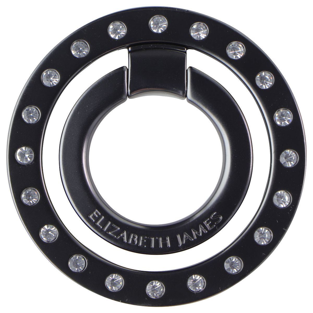Elizabeth James Magnetic Ring Stand and Phone Grip - Gunmetal Crystal Cell Phone - Mounts & Holders Elizabeth James - Simple Cell Bulk Wholesale Pricing - USA Seller