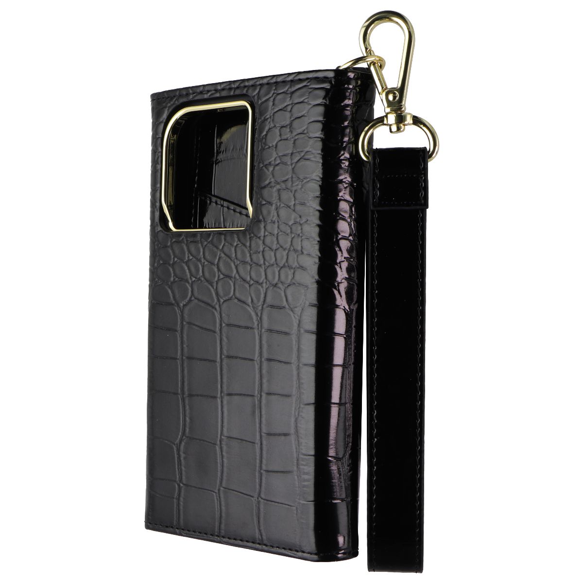 Elizabeth James Wristlet Folio for MagSafe for Apple iPhone 15 Pro - Black Croc Cell Phone - Cases, Covers & Skins Elizabeth James - Simple Cell Bulk Wholesale Pricing - USA Seller