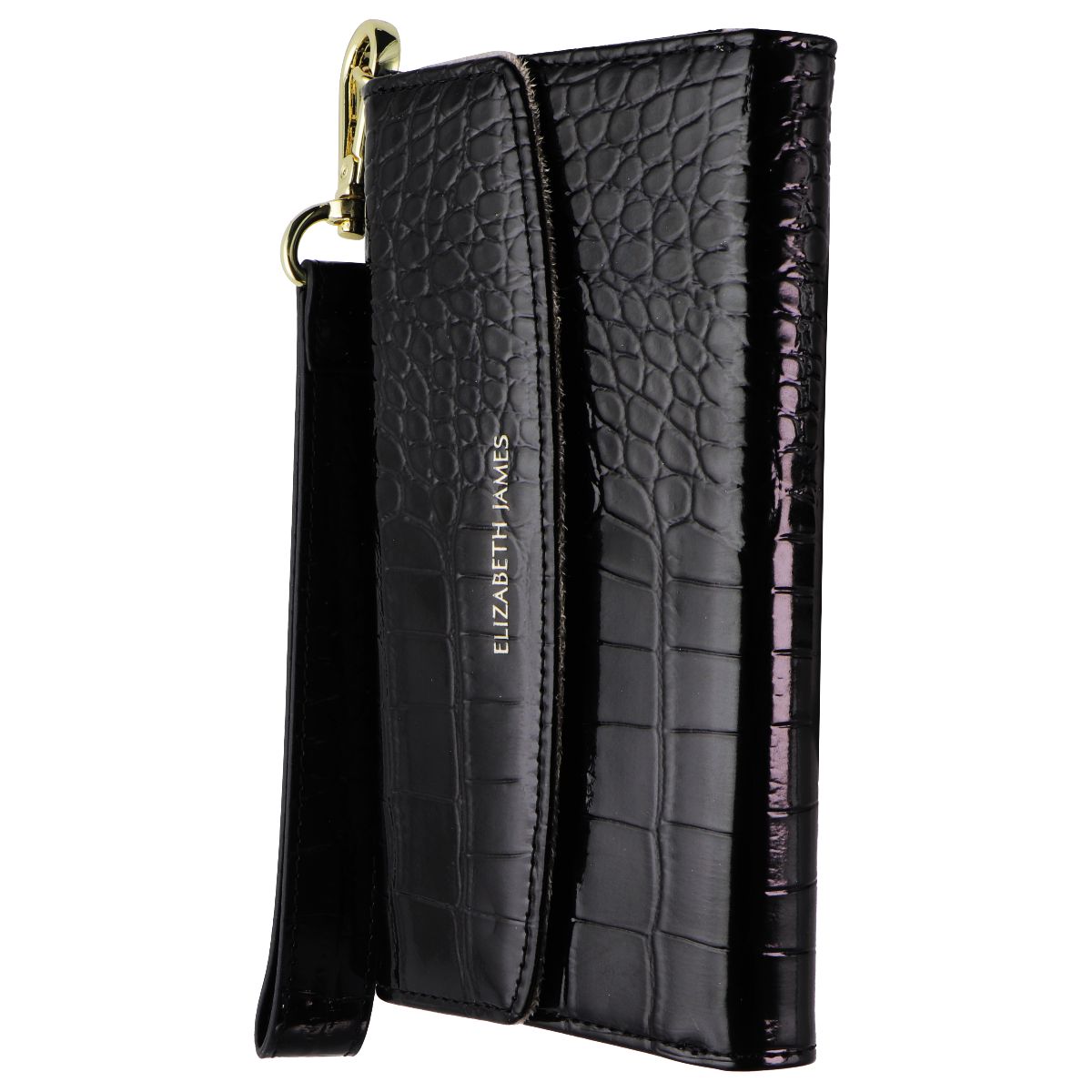 Elizabeth James Wristlet Folio for MagSafe for Apple iPhone 15 Pro - Black Croc Cell Phone - Cases, Covers & Skins Elizabeth James - Simple Cell Bulk Wholesale Pricing - USA Seller