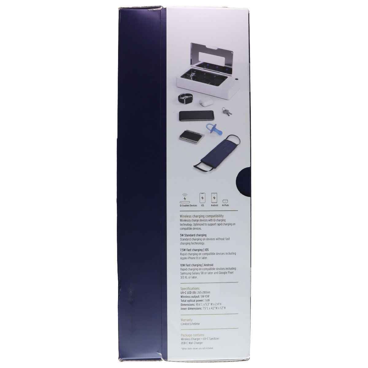 Elixage Wireless Charger + UV-C Sanitizer for Smartphones & More - White Cell Phone - Other Accessories Elixage - Simple Cell Bulk Wholesale Pricing - USA Seller