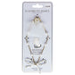 Elizabeth James Beaded Phone Charm for Phone Cases - Gold & Pearl Bow
