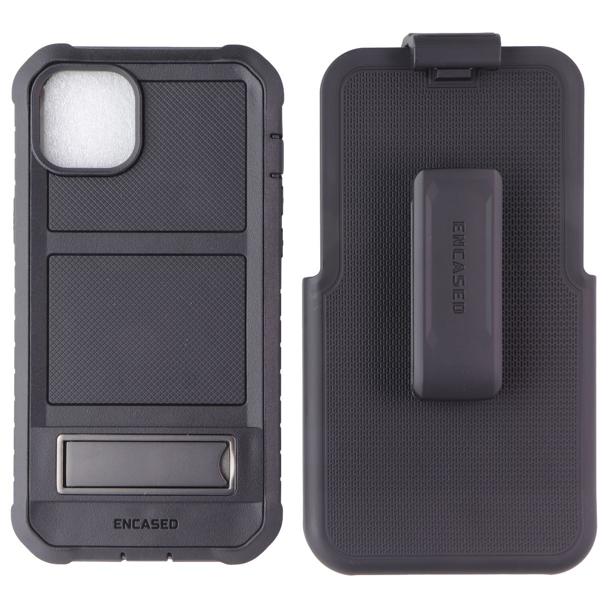 ENCASED Falcon Case and Holster for Apple iPhone 14 Plus - Black Cell Phone - Cases, Covers & Skins Encased - Simple Cell Bulk Wholesale Pricing - USA Seller