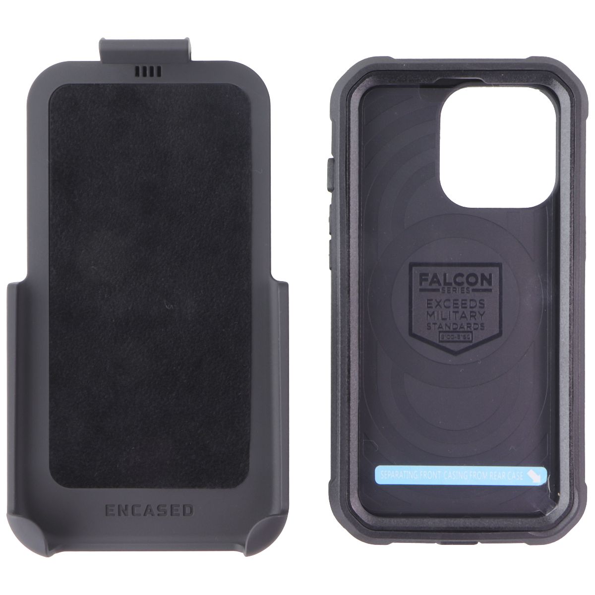 Encased Falcon Shield Case/Holster/Screen Protector for iPhone 13 Pro - Black Cell Phone - Cases, Covers & Skins Encased - Simple Cell Bulk Wholesale Pricing - USA Seller