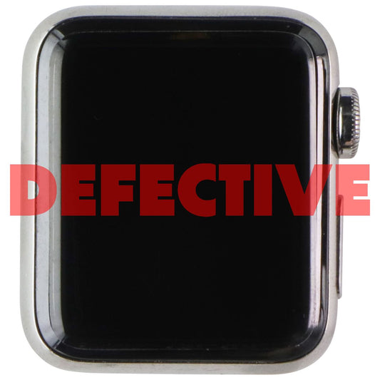 Apple Watch Series 3 (38mm) A1860 (GPS + LTE) - Silver Stainless Steel/Black SB Smart Watches Apple - Simple Cell Bulk Wholesale Pricing - USA Seller