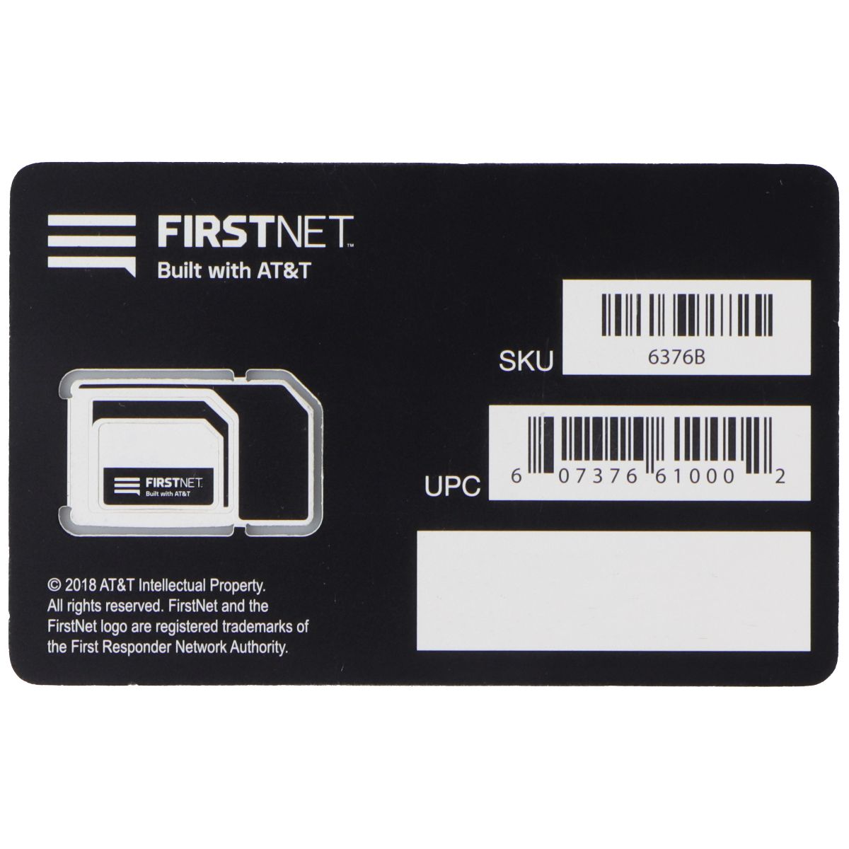 FirstNet AT&T Triple-Cut SIM Card (for AT&T First Responder) Phone Cards & SIM Cards FirstNet - Simple Cell Bulk Wholesale Pricing - USA Seller