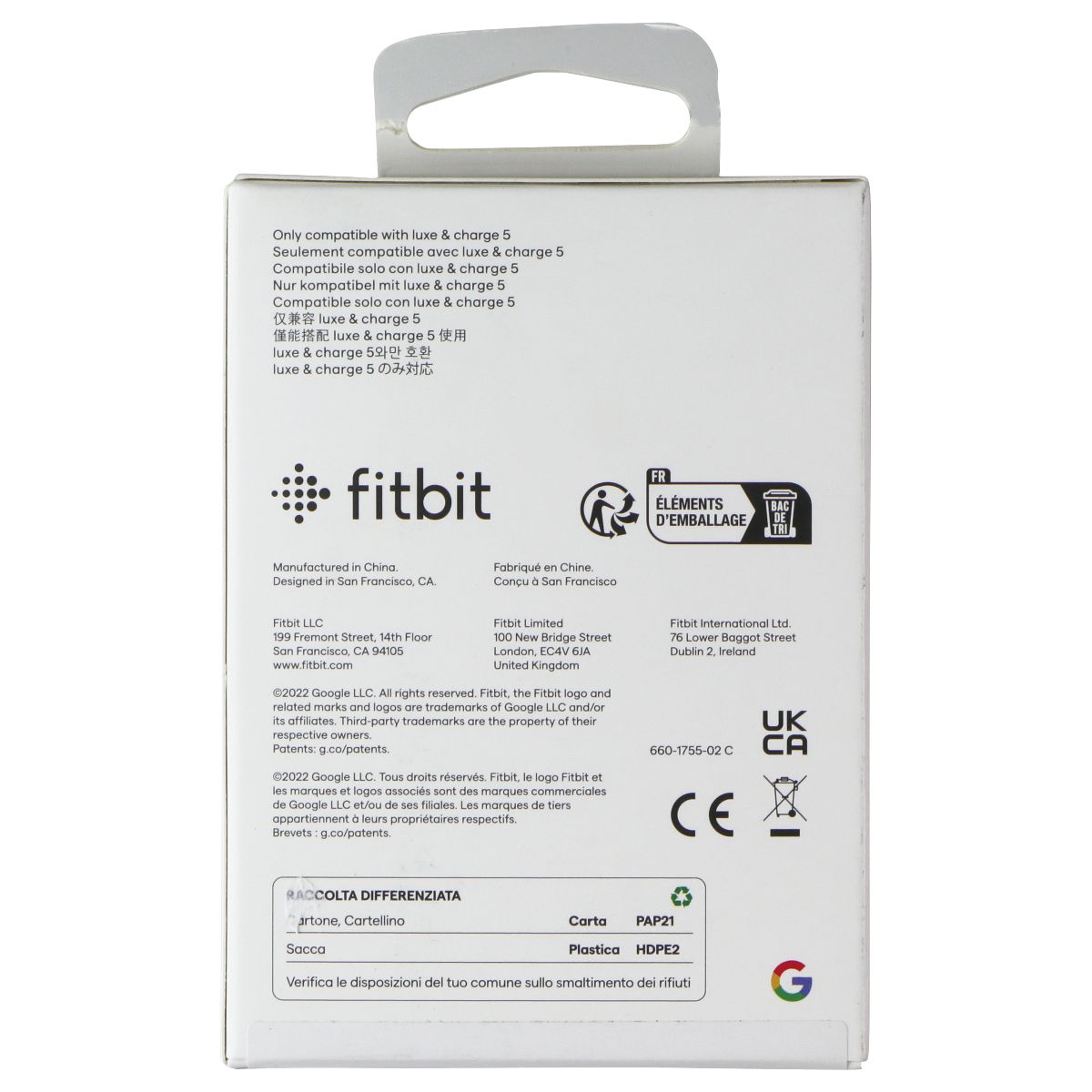 Fitbit Charging Cable for Fitbit Luxe and Charge 5 Smart Watches - Black Smart Watch Accessories - Chargers & Docking Stations Fitbit - Simple Cell Bulk Wholesale Pricing - USA Seller