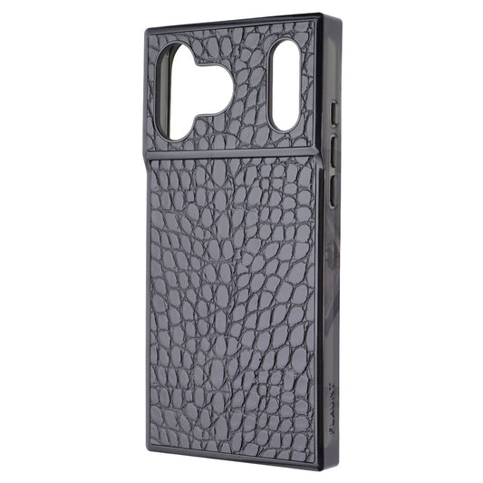 Flaunt Square Series Hard Case for Apple iPhone 17 Pro Max - Black Croc Leather