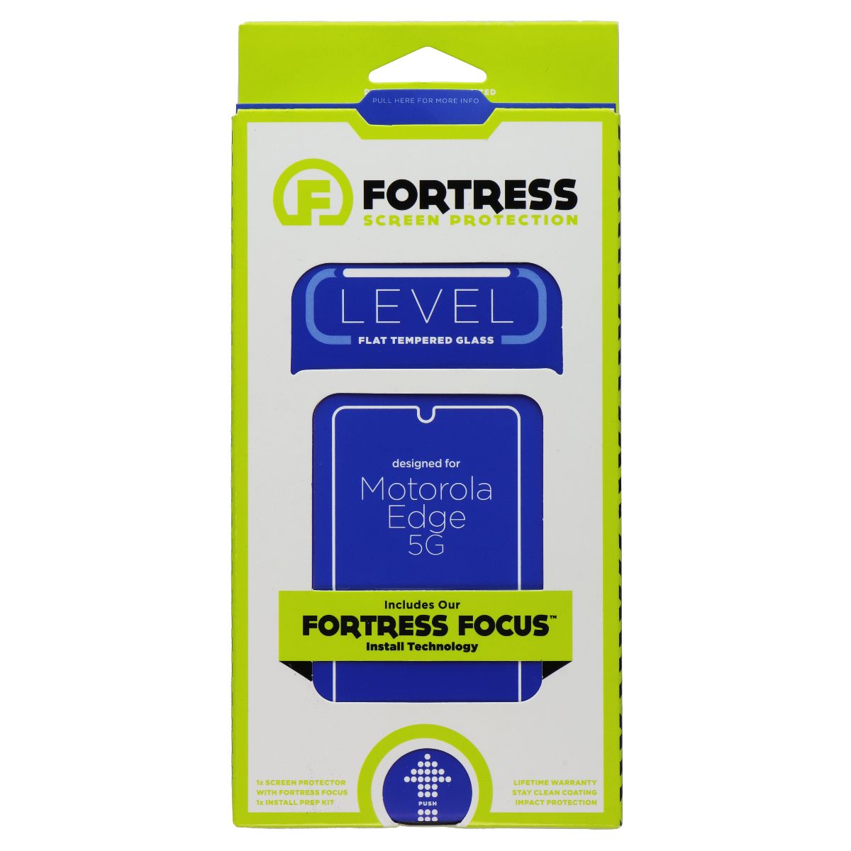 Fortress LEVEL Tempered Glass with Install Tool for Motorola Edge 5G (2021) Cell Phone - Screen Protectors Fortress    - Simple Cell Bulk Wholesale Pricing - USA Seller