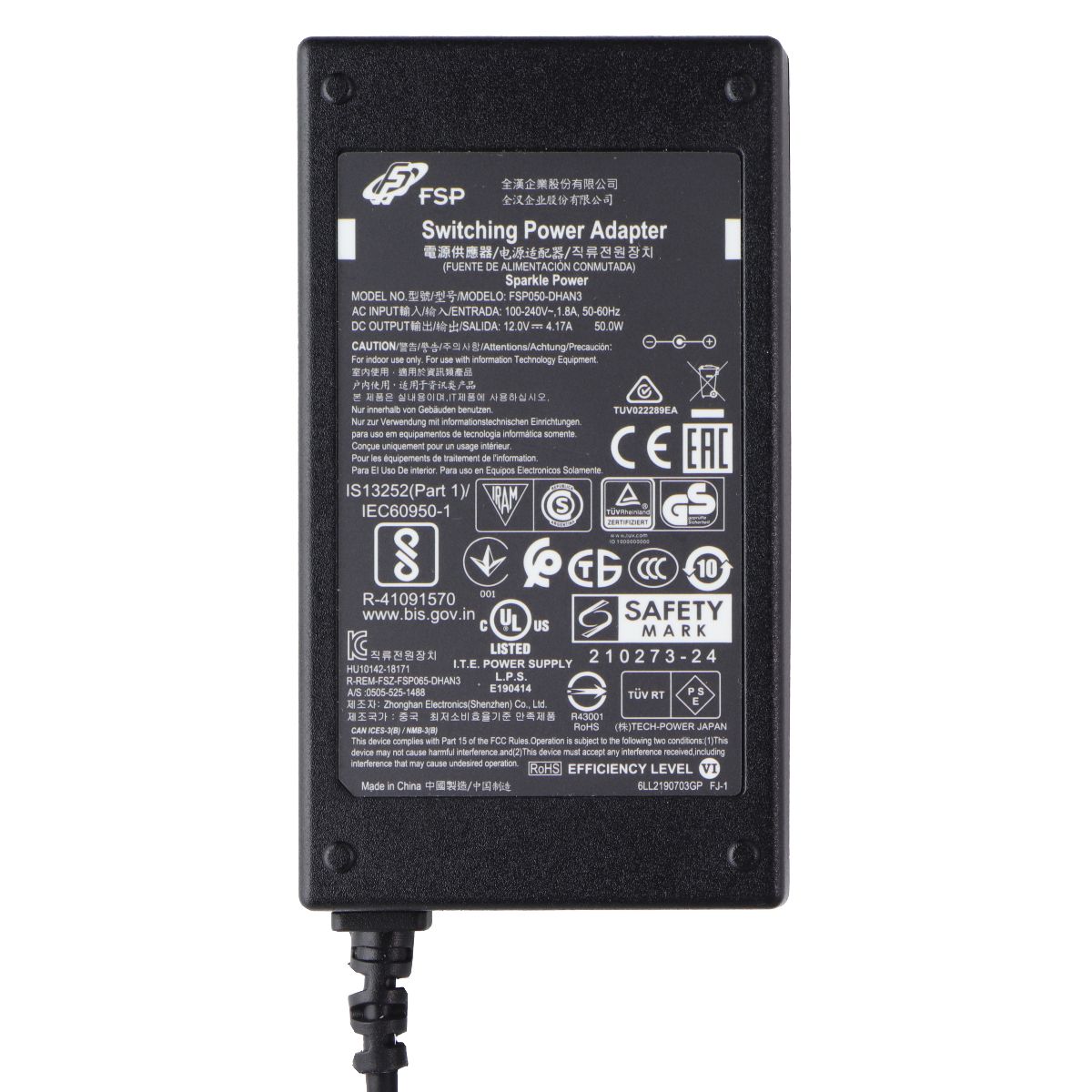 FSP (12V/4.17A) 50-Watt Switching Power Supply - Black (FSP050-DHAN3) Multipurpose Batteries & Power - Multipurpose AC to DC Adapters FSP Group - Simple Cell Bulk Wholesale Pricing - USA Seller