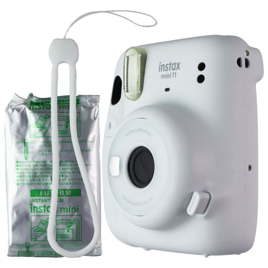 FujiFilm Instax Mini 11 Instant Camera with Strap - Ice White Vintage Cameras - Instant Cameras Fujifilm - Simple Cell Bulk Wholesale Pricing - USA Seller