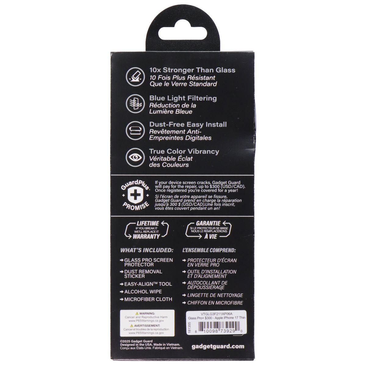 Gadget Guard Glass Pro Series Screen Protector for Apple iPhone 17 Air Cell Phone - Screen Protectors Gadget Guard - Simple Cell Bulk Wholesale Pricing - USA Seller