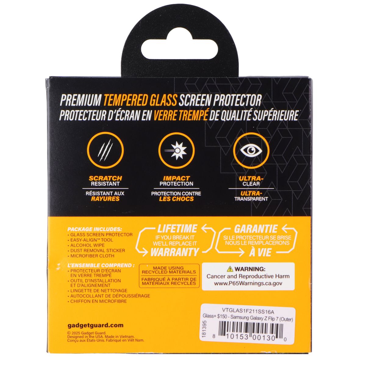 Gadget Guard Glass Screen Protector for Samsung Galaxy Z Flip 7 (Outer) Cell Phone - Screen Protectors Gadget Guard - Simple Cell Bulk Wholesale Pricing - USA Seller