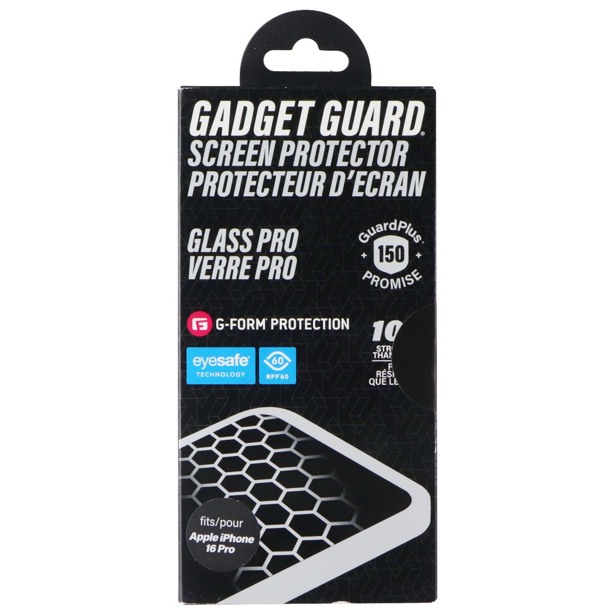 Gadget Guard Glass Pro G-Form Screen Protector for Apple iPhone 16 Pro Cell Phone - Screen Protectors Gadget Guard - Simple Cell Bulk Wholesale Pricing - USA Seller