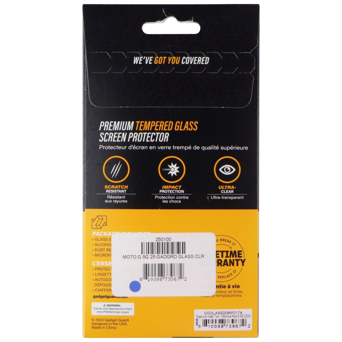 Gadget Guard Glass Screen Protector for Motorola Moto G 5G (2025) Cell Phone - Screen Protectors Gadget Guard - Simple Cell Bulk Wholesale Pricing - USA Seller