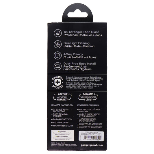 Gadget Guard Glass Pro Screen Protector for Apple iPhone 17/16 Pro - Privacy
