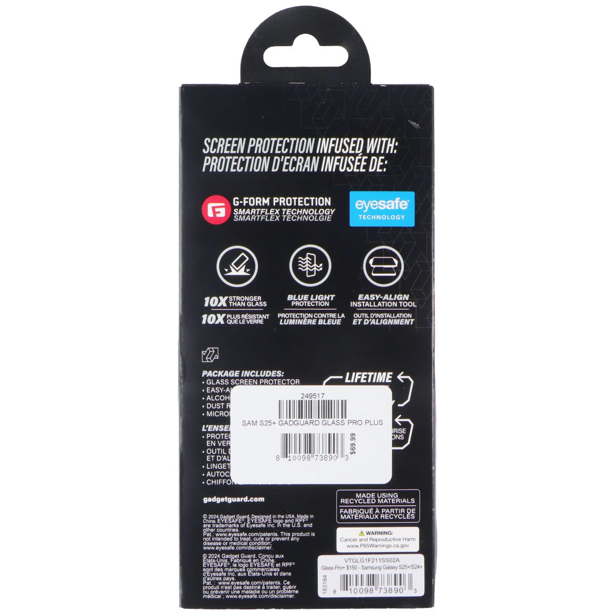 Gadget Guard - Glass Pro Series - Screen Protector for Galaxy S25+ & S24+ Cell Phone - Screen Protectors Gadget Guard - Simple Cell Bulk Wholesale Pricing - USA Seller