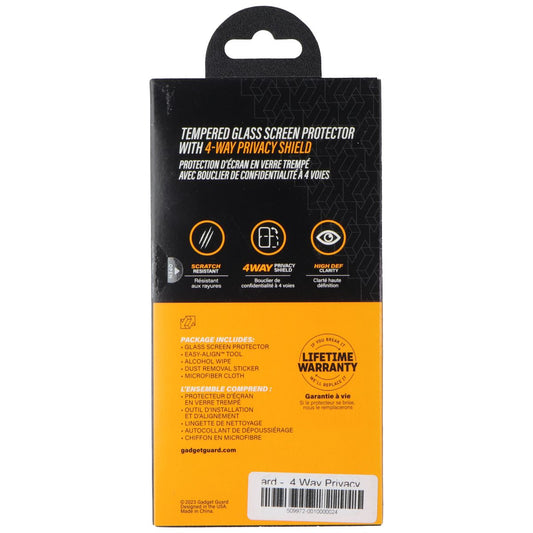 Gadget Guard Glass with Privacy Screen Protector for Apple iPhone 15 Pro Cell Phone - Screen Protectors Gadget Guard - Simple Cell Bulk Wholesale Pricing - USA Seller