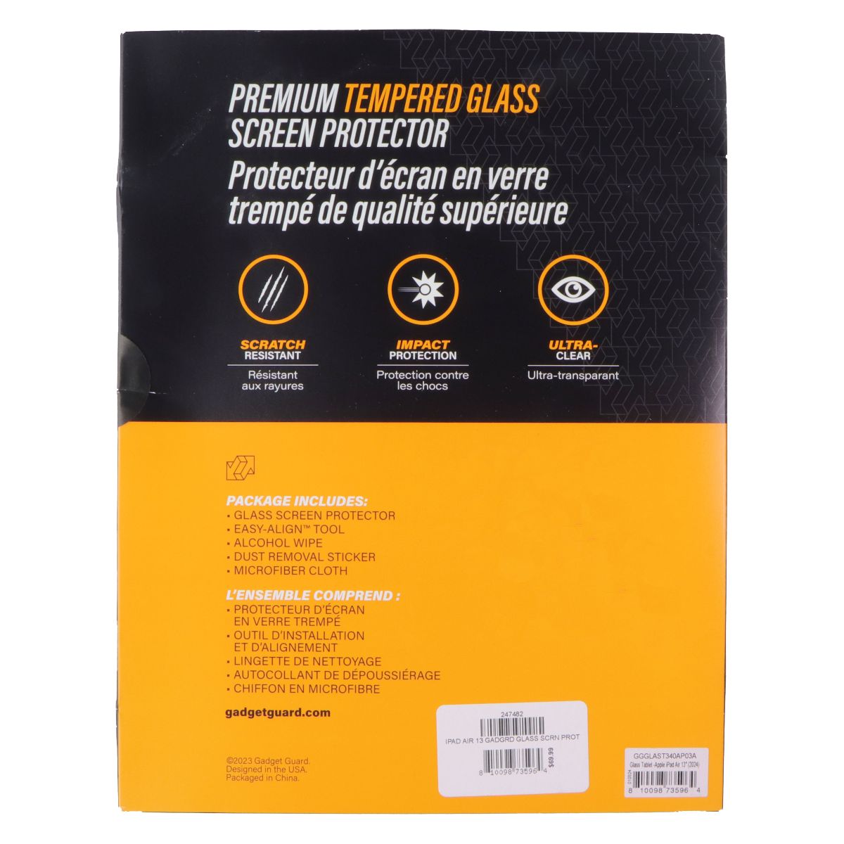 Gadget Guard Glass Screen Protector for Apple iPad Air 13-inch (2024) - Clear