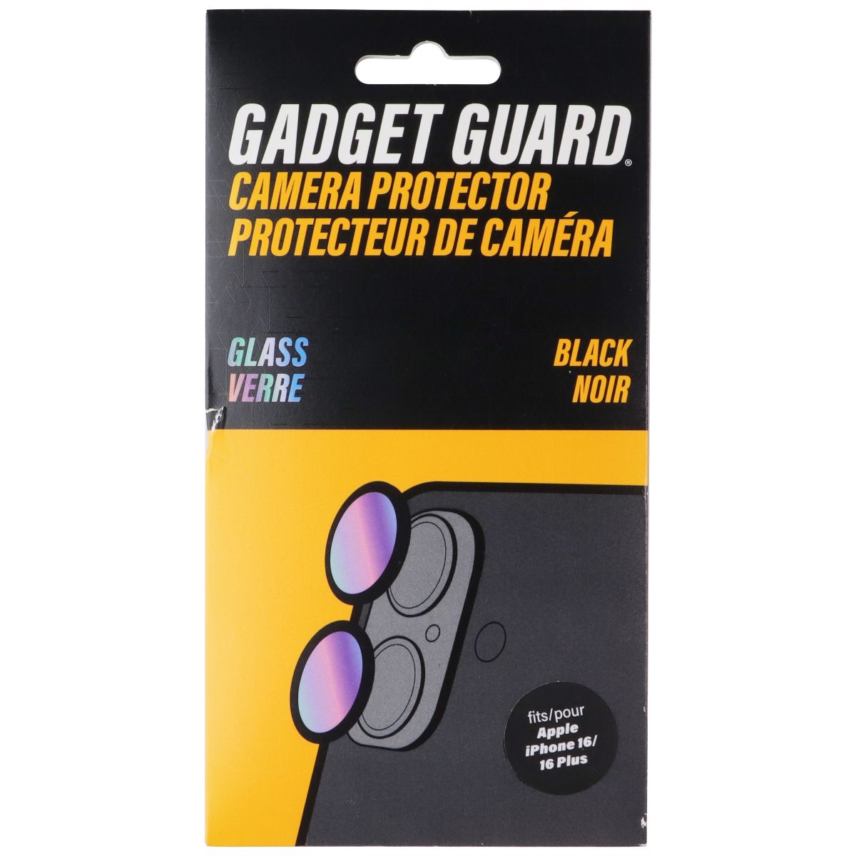 Gadget Guard Glass Series Camera Protector for Apple iPhone 16/16 Plus - Black Cell Phone - Screen Protectors Gadget Guard - Simple Cell Bulk Wholesale Pricing - USA Seller