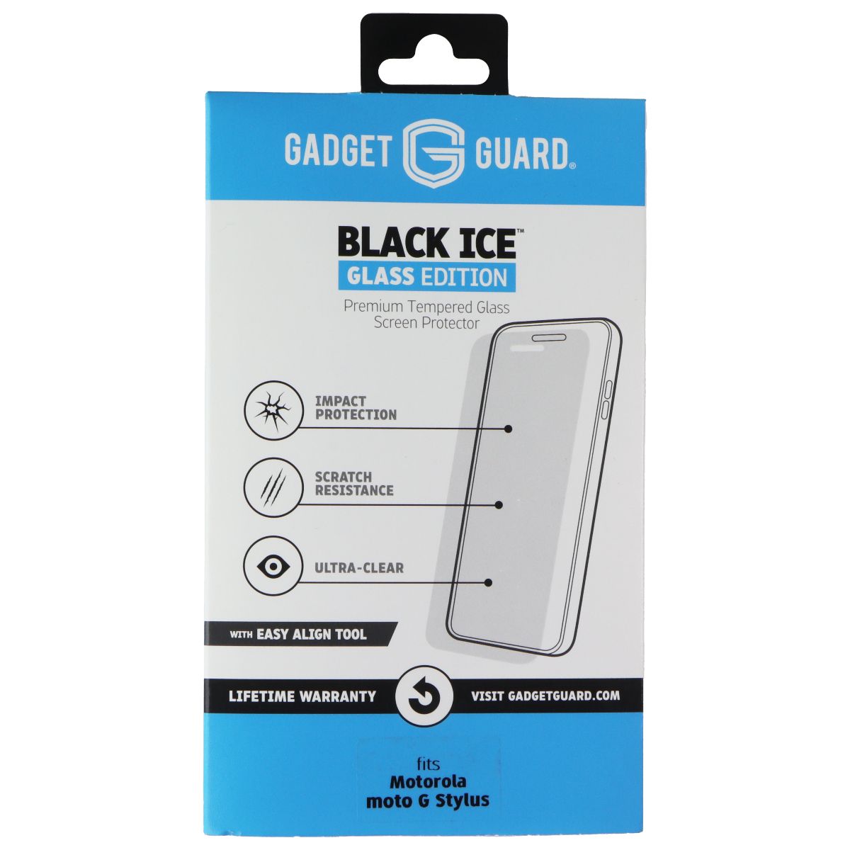 Gadget Guard Black Ice Glass Edition Screen Protector for Motorola Moto G Stylus Cell Phone - Screen Protectors Gadget Guard - Simple Cell Bulk Wholesale Pricing - USA Seller