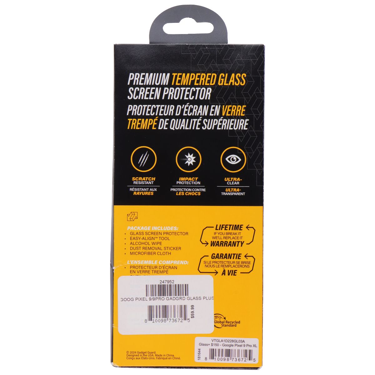 Gadget Guard Glass Screen Protector for Google Pixel 9 Pro XL Cell Phone - Screen Protectors Gadget Guard - Simple Cell Bulk Wholesale Pricing - USA Seller