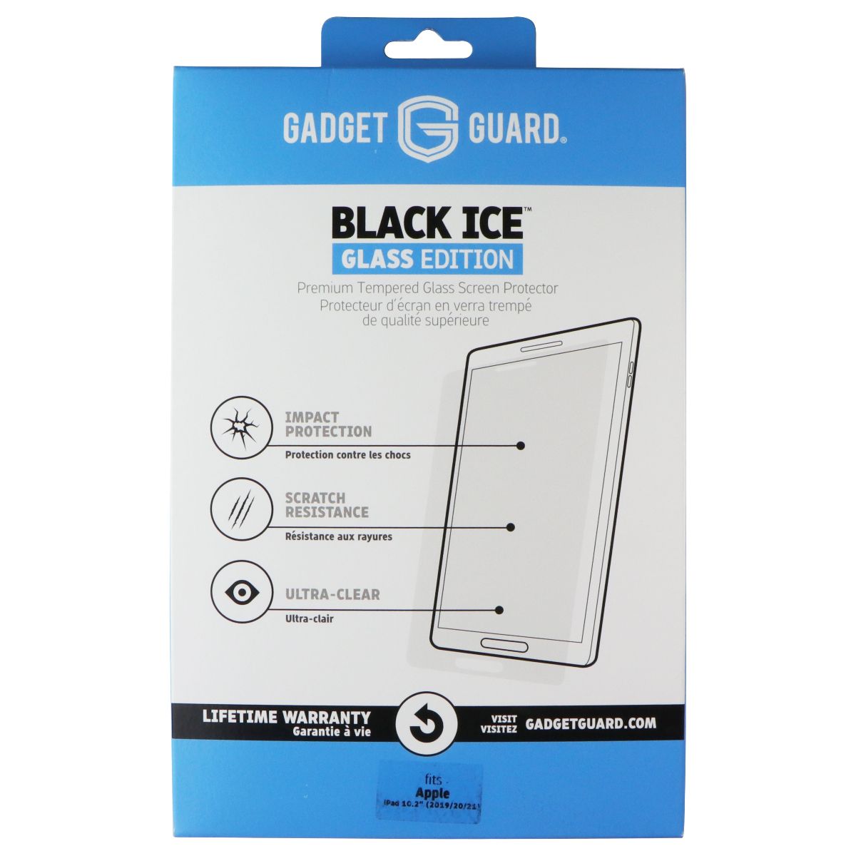 Gadget Guard Black Ice Glass Edition for Apple iPad 10.2-inch (2019/2020/2021) iPad/Tablet Accessories - Screen Protectors Gadget Guard - Simple Cell Bulk Wholesale Pricing - USA Seller