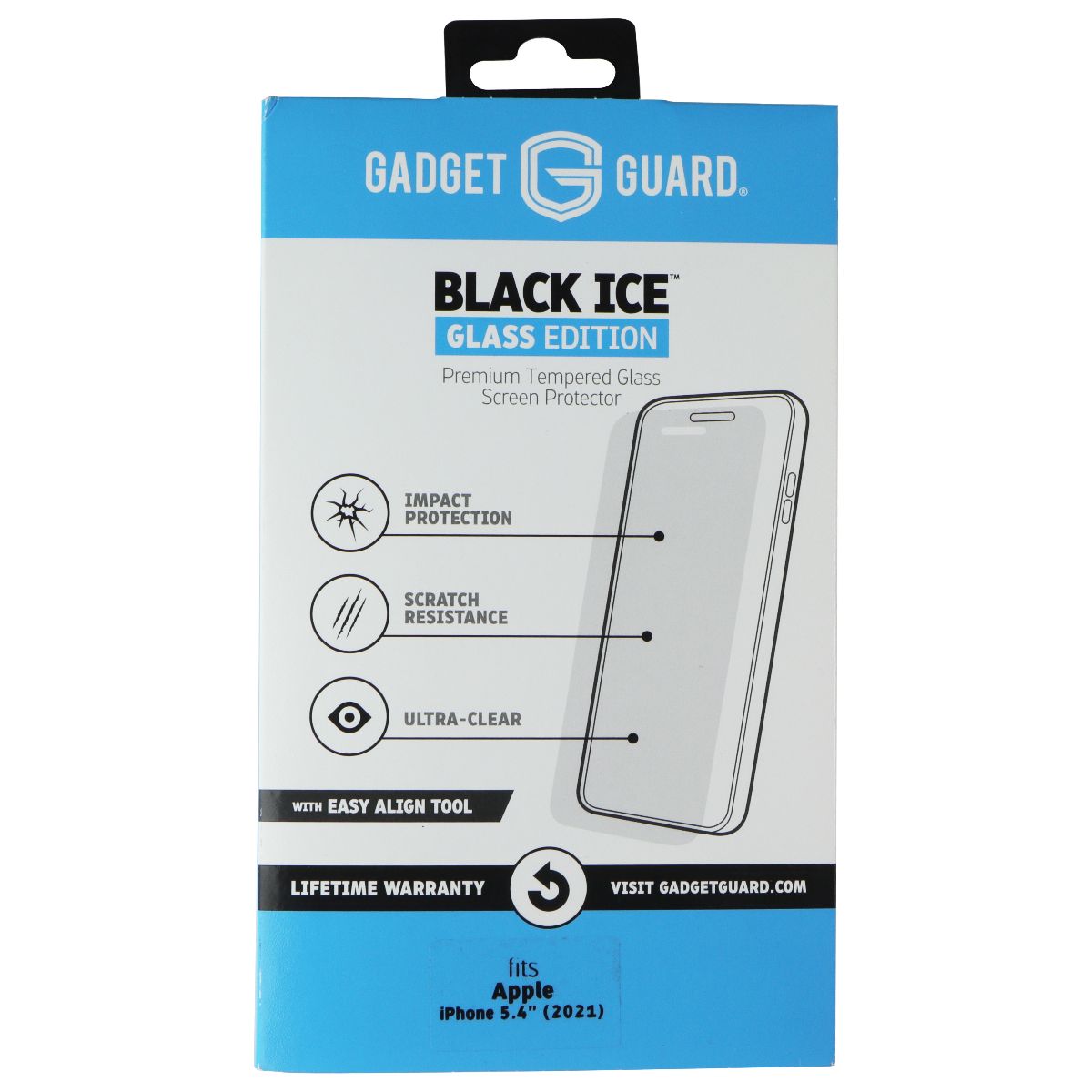 Gadget Guard Black Ice Glass Edition Screen Protector for Apple iPhone 13 Mini Cell Phone - Screen Protectors Gadget Guard - Simple Cell Bulk Wholesale Pricing - USA Seller