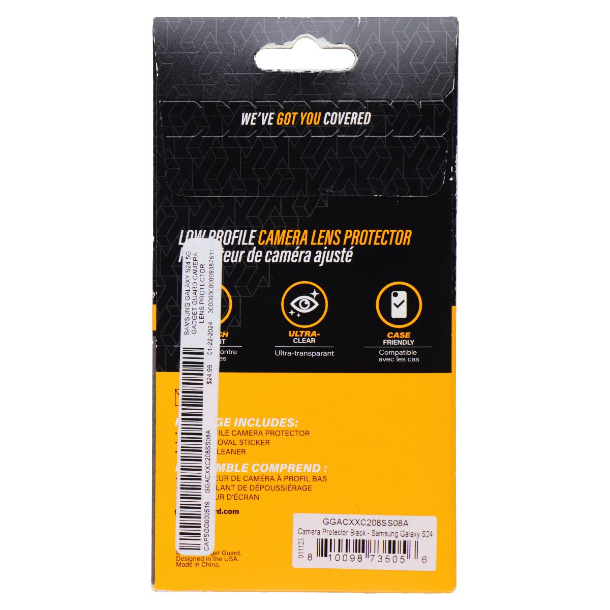 Gadget Guard Glass Camera Protector for Samsung Galaxy S24 Cell Phone - Screen Protectors Gadget Guard - Simple Cell Bulk Wholesale Pricing - USA Seller