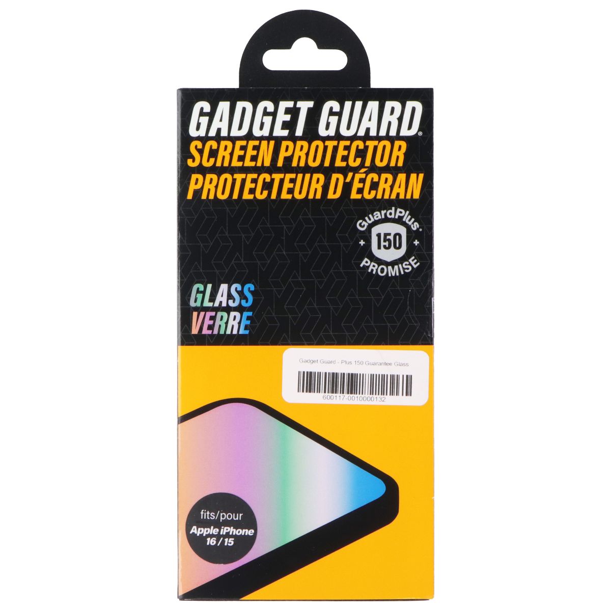 Gadget Guard Glass Screen Protector for Apple iPhone 16 / 15 Cell Phone - Screen Protectors Gadget Guard - Simple Cell Bulk Wholesale Pricing - USA Seller