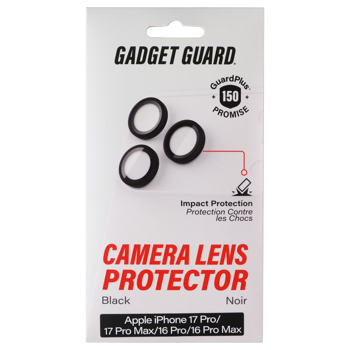 Gadget Guard Camera Lens Protector Set for iPhone 17 Pro & 17 Pro Max - Black