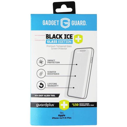 Gadget Guard Black Ice Glass Edition w/ Guard Plus for Apple iPhone 6s/7/8 Plus Cell Phone - Screen Protectors Gadget Guard    - Simple Cell Bulk Wholesale Pricing - USA Seller