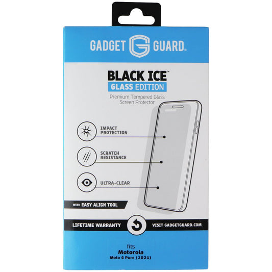 Gadget Guard (Black Ice+) Tempered Glass with Align Tool for Moto G Pure (2021) Cell Phone - Screen Protectors Gadget Guard - Simple Cell Bulk Wholesale Pricing - USA Seller