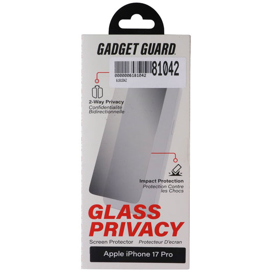 Gadget Guard Glass Privacy Screen Protector for Apple iPhone 17 Pro Cell Phone - Screen Protectors Gadget Guard - Simple Cell Bulk Wholesale Pricing - USA Seller
