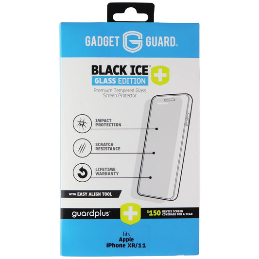 Gadget Guard (Black Ice+) Tempered Glass with Align Tool for iPhone XR & 11 Cell Phone - Screen Protectors Gadget Guard - Simple Cell Bulk Wholesale Pricing - USA Seller