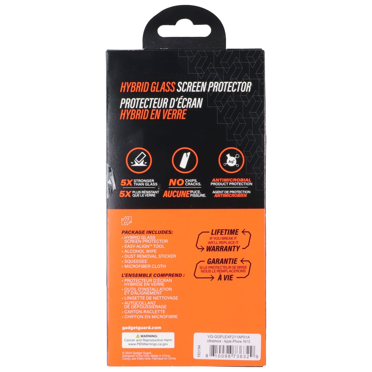 Gadget Guard UltraShock Screen Protector w/ Align Tool for Apple iPhone 16 & 15 Cell Phone - Screen Protectors GadgetGuard - Simple Cell Bulk Wholesale Pricing - USA Seller