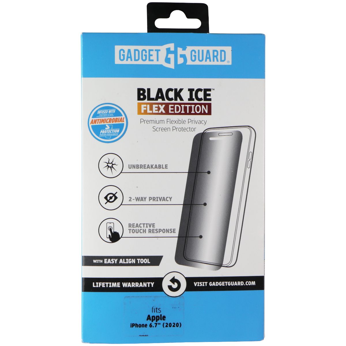 Gadget Guard Black Ice Flex Screen Protector for iPhone 12 Pro Max - Privacy Cell Phone - Screen Protectors Gadget Guard - Simple Cell Bulk Wholesale Pricing - USA Seller