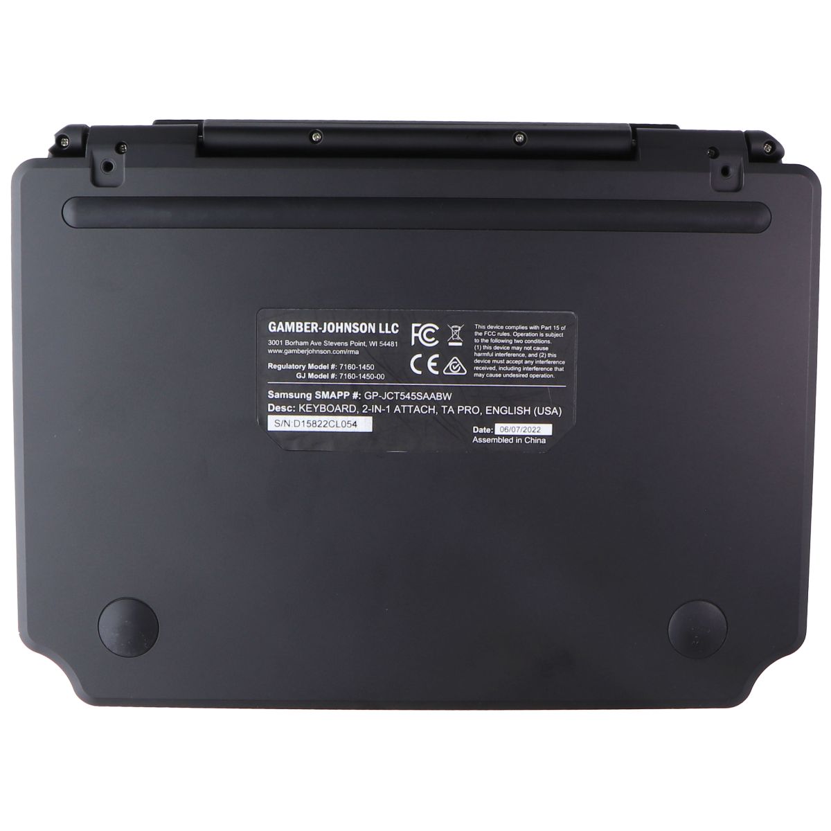 Gamber Johnson 2-in-1 Attachable Keyboard for Galaxy Tab Active Pro/Active4 Pro iPad/Tablet Accessories - Cases, Covers, Keyboard Folios Gamber Johnson    - Simple Cell Bulk Wholesale Pricing - USA Seller