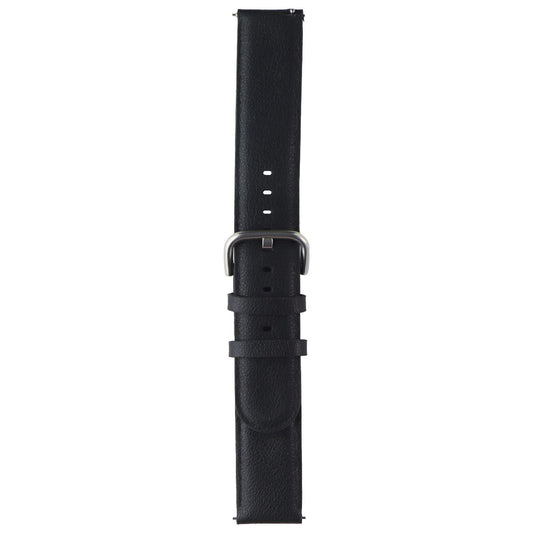 Generic Leather Watch Band for Galaxy Watch Active2 - Black/Silver - Large