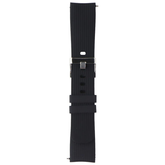 Generic Silicone Watch Band (20MM) - Black with Silver Clasp (Small Strap) Smart Watch Accessories - Watch Bands Generic - Simple Cell Bulk Wholesale Pricing - USA Seller