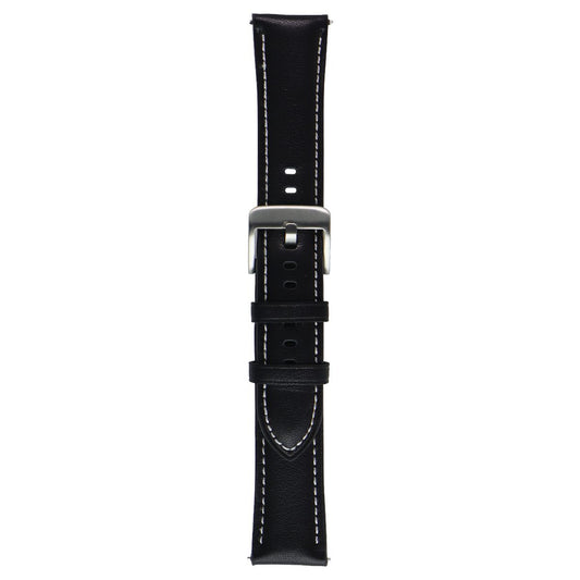 Generic 20mm Watch Band Quick Release Leather Strap for Men/Women - Black