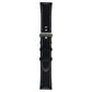 Generic Leather Watch Band with Clasp (22MM) - Black/Silver Smart Watch Accessories - Watch Bands Generic - Simple Cell Bulk Wholesale Pricing - USA Seller