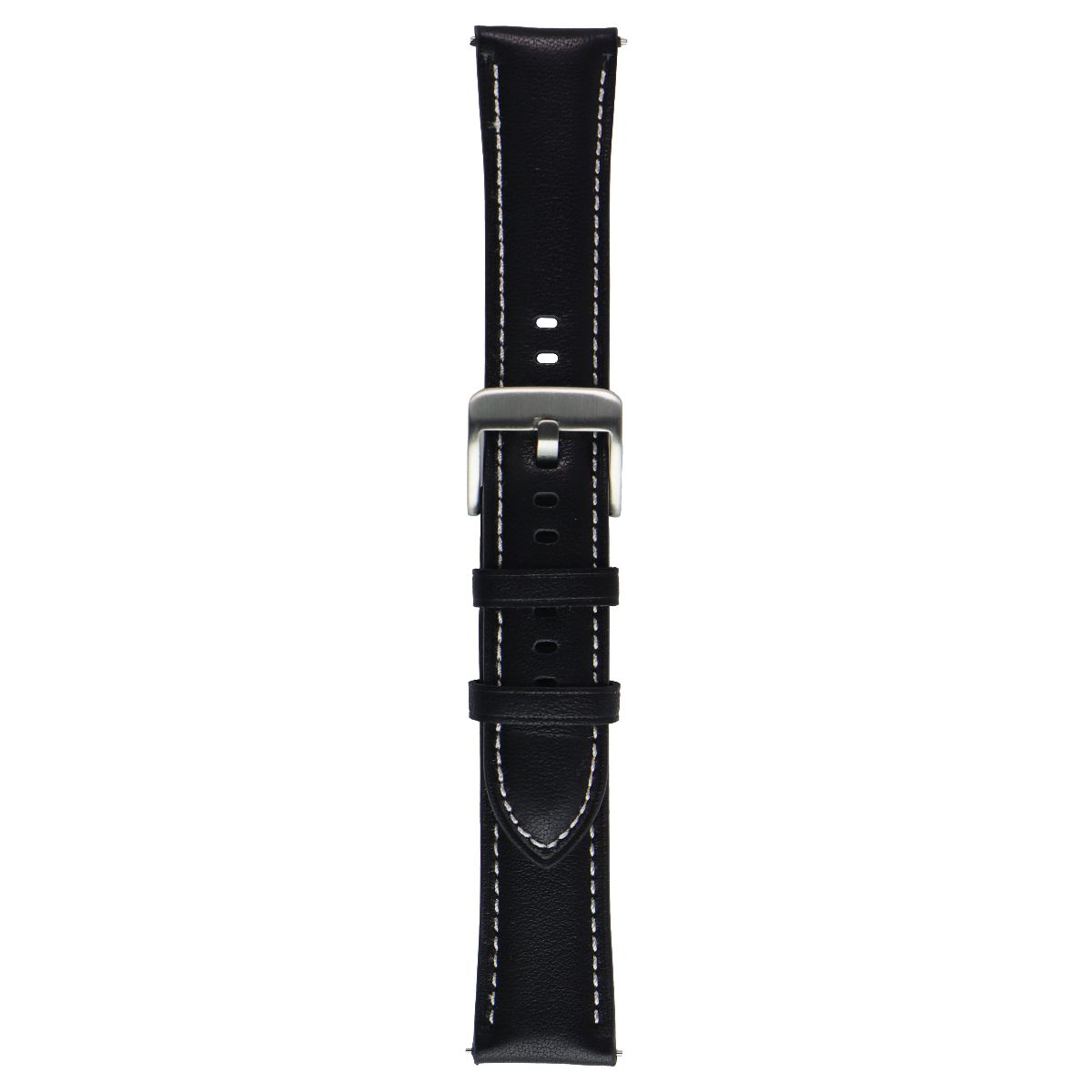 Generic Leather Watch Band with Clasp (22MM) - Black/Silver Smart Watch Accessories - Watch Bands Generic - Simple Cell Bulk Wholesale Pricing - USA Seller