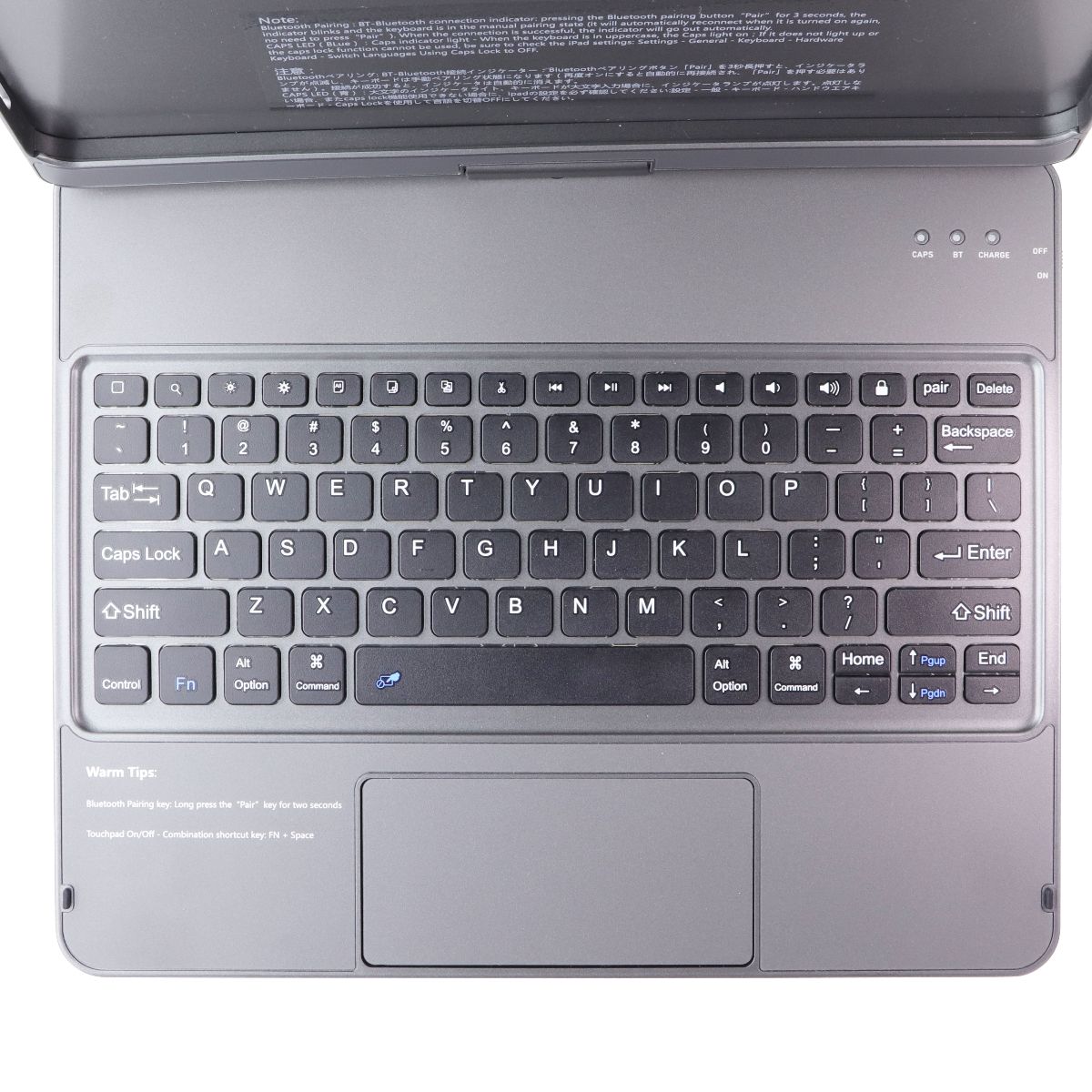 GGH Touch Keyboard Case for Apple iPad Air 13 (M2) 2024 - Grey