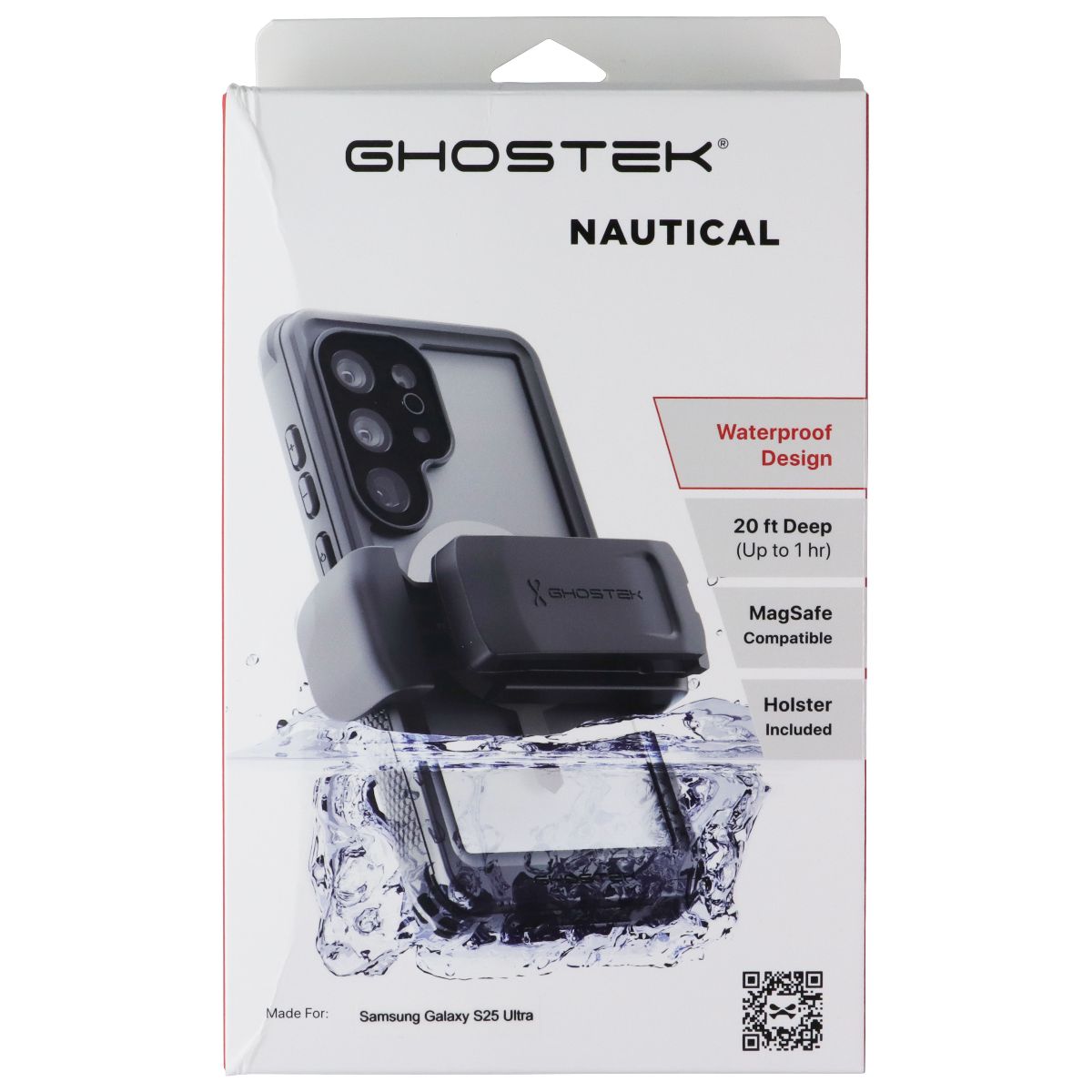 Ghostek Nautical Waterproof Case/Belt Clip for Samsung Galaxy S25 Ultra - Clear Cell Phone - Cases, Covers & Skins Ghostek - Simple Cell Bulk Wholesale Pricing - USA Seller