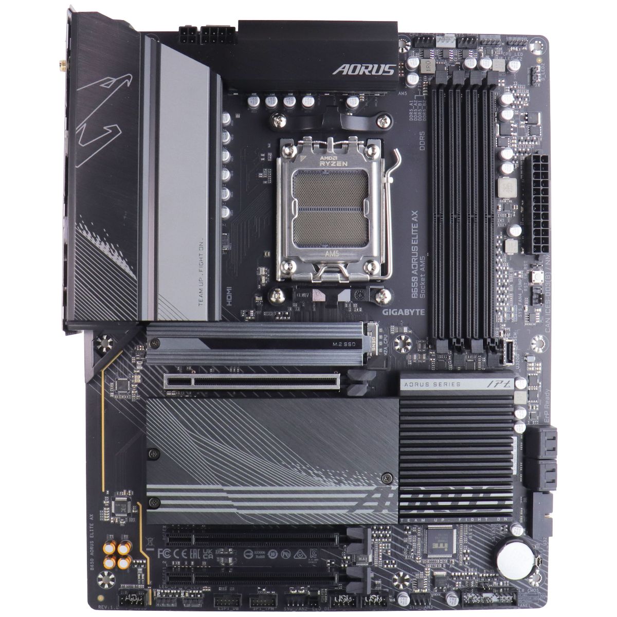 Gigabyte B650 Aorus Elite AX AMD Motherboard with DDR5, PCIe 5.0 and WiFi 6E Computer Parts - Motherboards Gigabyte - Simple Cell Bulk Wholesale Pricing - USA Seller