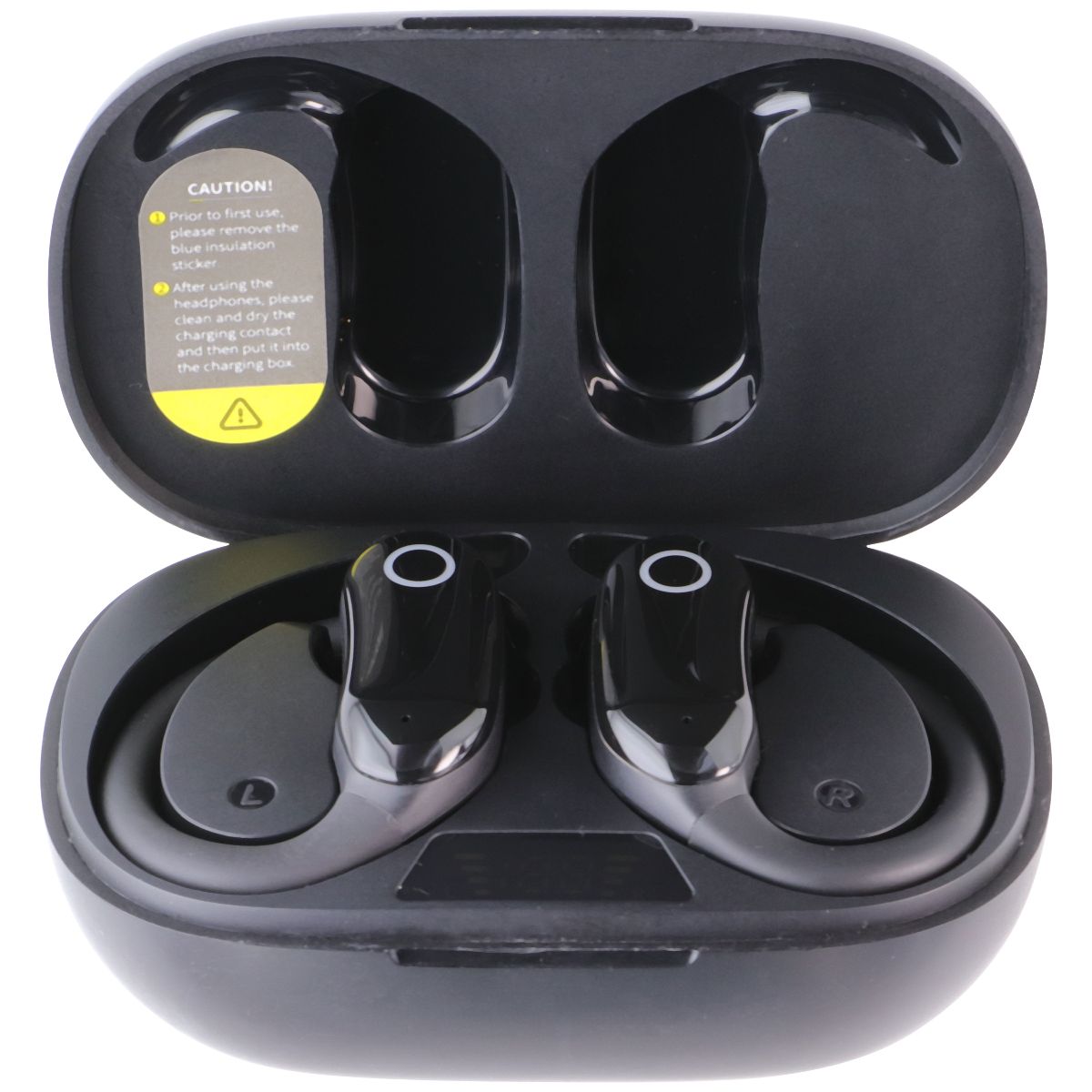 GNMN Bluetooth Headphones Wireless Earbuds with Ear Hooks - Dark Black