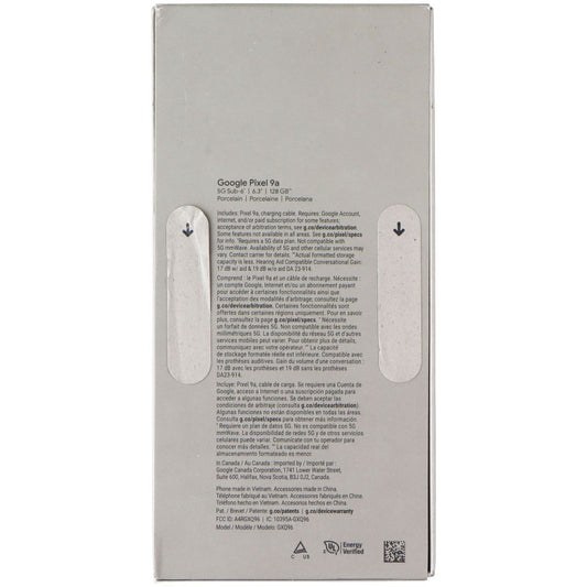Google Pixel 9a (6.3-in) Smartphone (GXQ96) Unlocked - 128GB/Porcelain Cell Phones & Smartphones Google - Simple Cell Bulk Wholesale Pricing - USA Seller