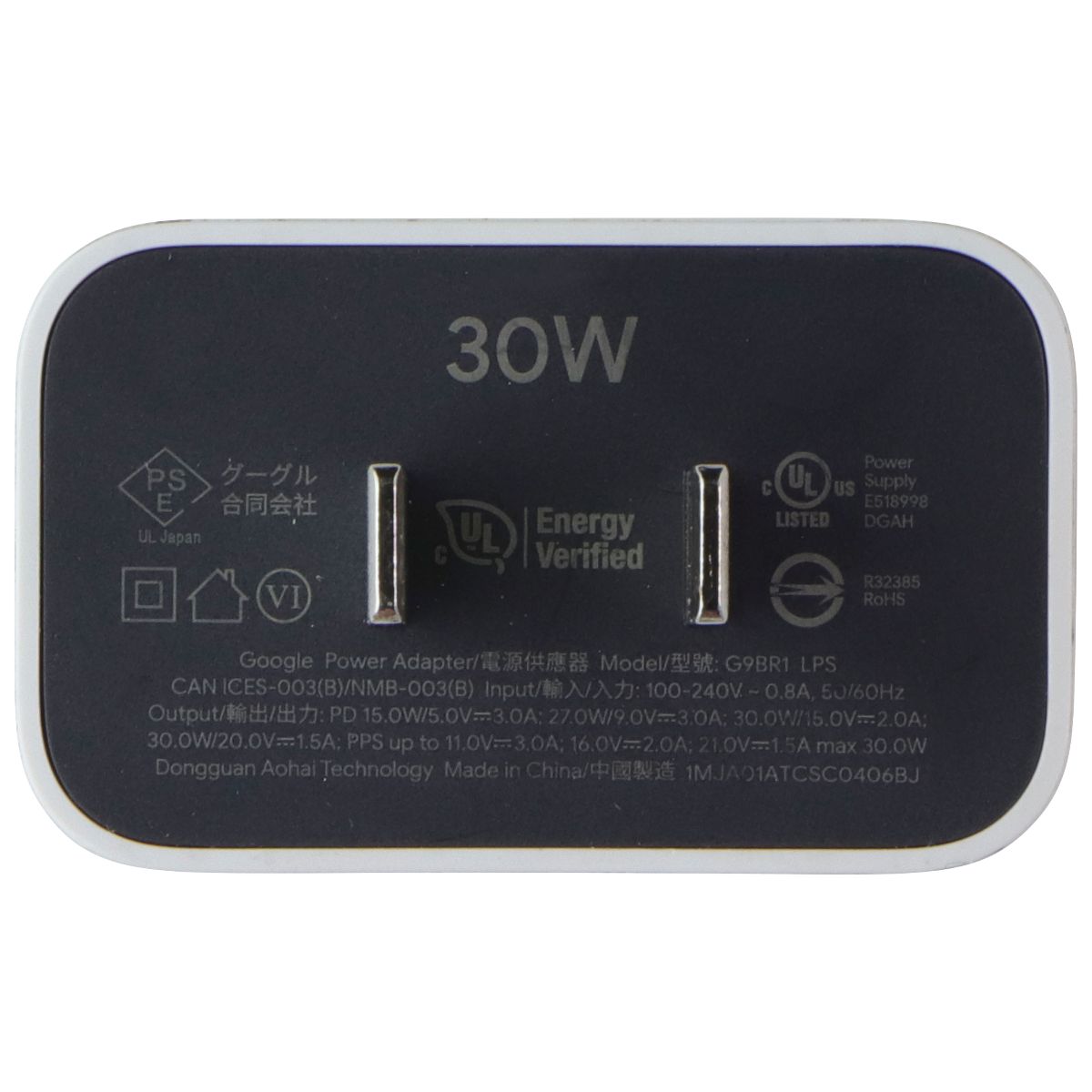 Google (30W) USB-C Single Port Fast-Charging Adapter - White Cell Phone - Chargers & Cradles Google - Simple Cell Bulk Wholesale Pricing - USA Seller